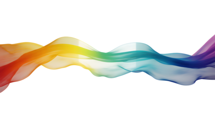 Colorful ribbon isolated on transparent background