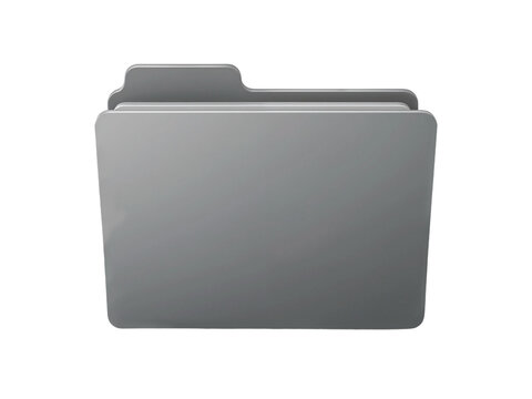 Grey folder icon isolated on transparent background