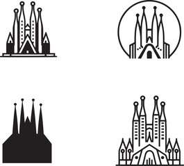 Sagrada Familia Silhouette Icon vector illustration 