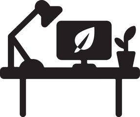 Silhouette of a man sitting in a chair with a lamp vector illustration