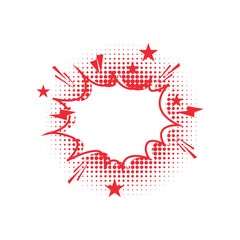 Pop Art Starburst Red Halftone Explosion Frame