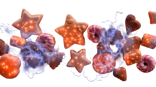 Festive Holiday Sweets, isolated on transparent background