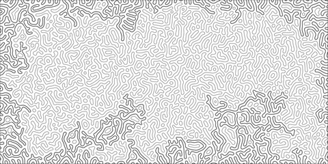 Diffusion reaction seamless vector pattern. Natural seamless line pattern. Linear design with biological shapes. Reaction-diffusion or truing pattern formation. abstract truing organic wallpaper.	