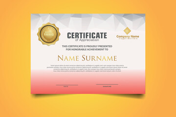 Professional Certificate of Appreciation Template Design for Corporate Recognition Two Hundred Characters Exact Limit No Special Symbols