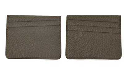 Set of Men's leather bifold wallet, Fashion purse handbag transparent background with clipping path, wallet from Stingray blank Skin, mockup your design all side view.