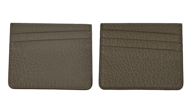 Set of Men's leather bifold wallet, Fashion purse handbag transparent background with clipping path, wallet from Stingray blank Skin, mockup your design all side view.