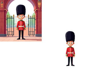 Vsai young queen's guard standing at buckingham palace gate