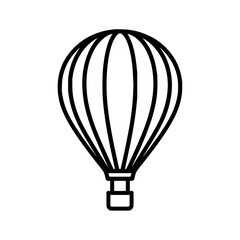 Fototapeta premium Hot air balloon vector illustration for travel adventure and summer sky activities outline drawing clip art image