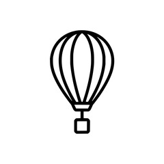 Fototapeta premium Hot air balloon vector icon outline style for travel adventure and festival design element illustration