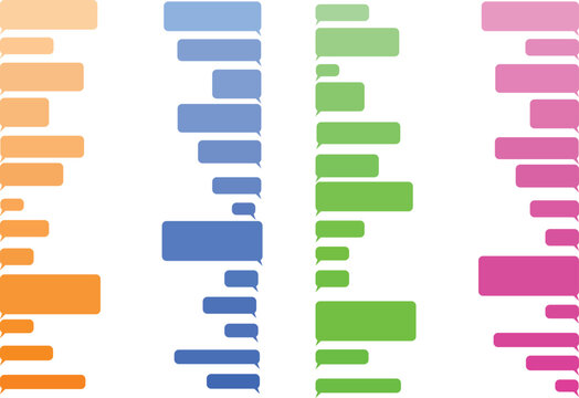 Phone bubbles sms empty set. Speech bubbles message. SMS. Chat. 
Vector modern sms or message icons. 