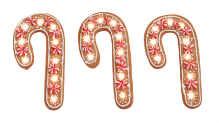 Gingerbread Letter 'n' Trio, isolated on transparent background