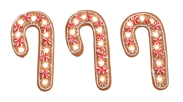 Gingerbread Letter 'n' Trio, isolated on transparent background