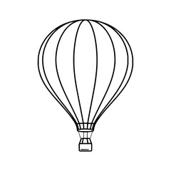 Naklejka premium Hot air balloon outline vector illustration for coloring pages and graphic design projects, simple drawing