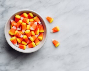 Candy corn in bowl autumn treat