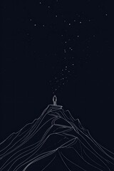 Person gazing at starry night sky