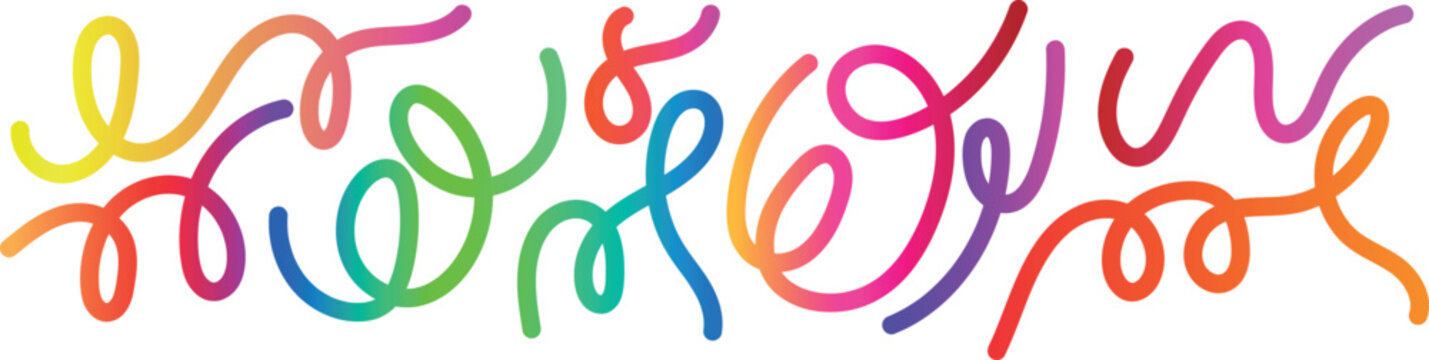 Colorful ribbon loop pattern vector set featuring dynamic swirl shapes and playful flow design, abstract curve artwork for creative background, digital illustration, and modern motion concept