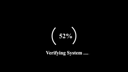 Modern circular progress loading animation with percentage indicator on Black background showing digital system verifying system interface motion. - Powered by Adobe