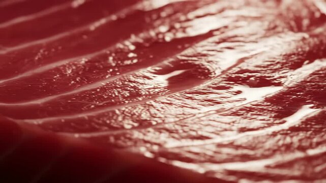 Raw Red Meat Texture Macro Close-up Food Preparation Detail - Powered by Adobe