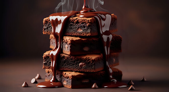Decadent chocolate brownies drizzled with rich sauce, a sweet indulgence for dessert lovers and baking enthusiasts everywhere today