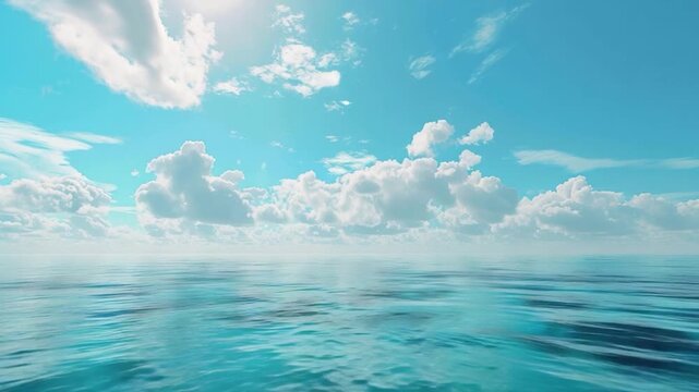 Video A serene ocean scene with clouds in the sky, perfect for use as a background or to represent calmness