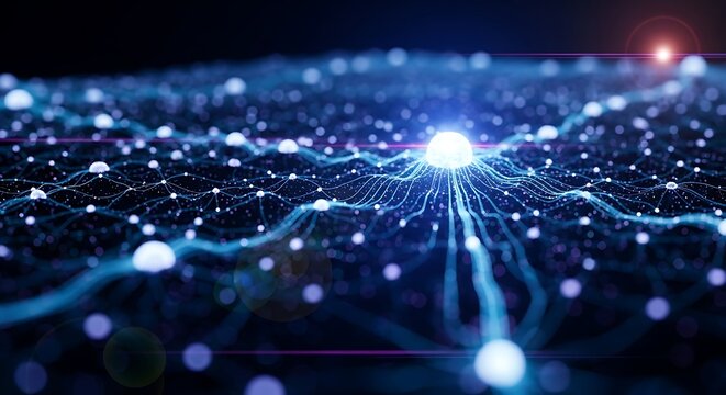 Interconnected Neural Network - A Visual Representation of Artificial Intelligence.