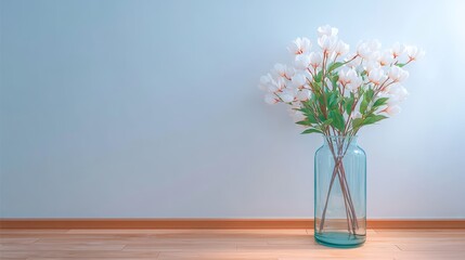 Elegant vase vibrant flowers wooden floor decor stylish floral display beautiful vase warm wooden floor