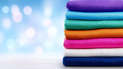 Colorful towel stack soft absorbent bathroom linens soft absorbent towels in vibrant colors perfect for bath or spa
