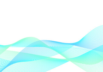 水色と緑の抽象的なウェーブの背景　