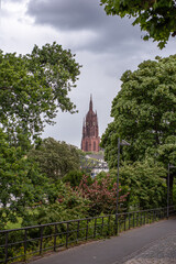 The bell tower of Saint Bartholomews Cathedral, Frankfurt, Hesse, Germany