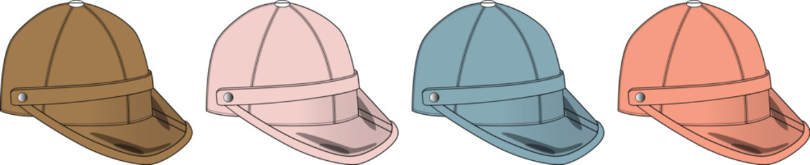 Colorful Baseball Caps Collection Trendy Headwear in Various Shades for Stylish Outfits and Fashion