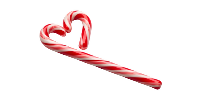 Candy canes create heart shape against black. Ideal for festive branding, backgrounds, and social media graphics.
