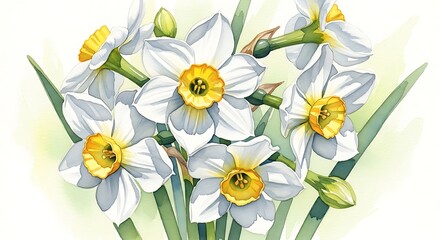 Beautiful White Daffodils Bouquet.