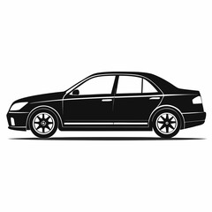 Modern Sedan Car Silhouette — Vehicle Transportation Icon Vector