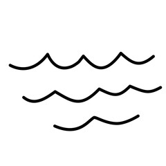 Hand-Drawn Waves of Ocean Doodle