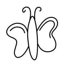 Hand-Drawn Cute Butterfly Doodle - Butterfly Doodle Clipart