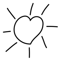 Hand-Drawn Sparkle Heart Doodle