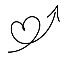Hand-Drawn Heart Arrow Doodle