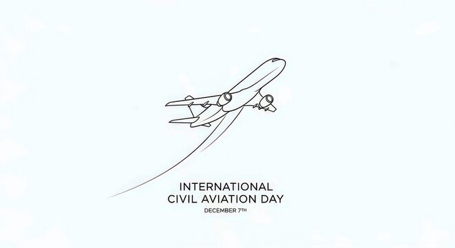 - International Civil Aviation Day neon sign, aviation awareness graphic, ICAO celebration illustration
- Neon typography for aviation day, glowing civil aviation tribute, global air travel awareness 