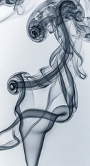 Abstract Smoke Art - Delicate Swirls Against a Clean Background.
