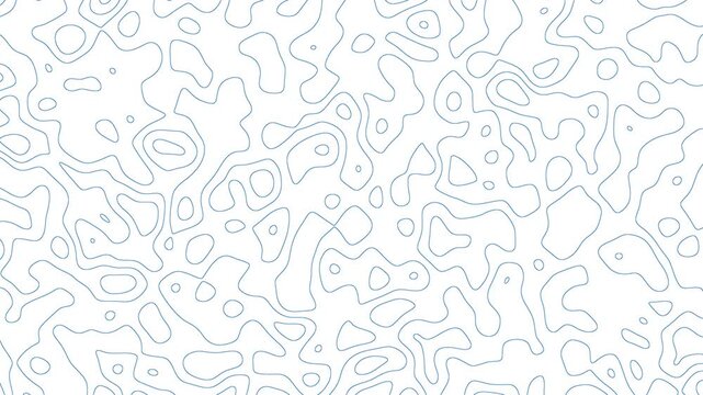 Topographic Map Animated Background, blue color, transparent background. Abstract seamless vector pattern with blue swirl and curve decoration, 4k animation video