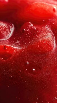 Una imagen macro de fresas cubiertas de gotas de agua, resaltando su textura y color vibrante.