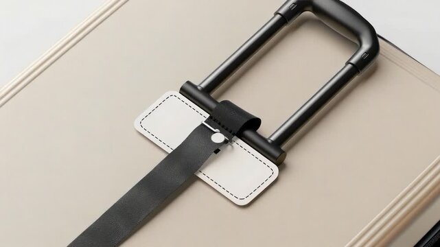 Video A close-up view of a suitcase with a distinctive handle, suitable for travel or adventure themed projects