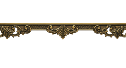 Antique Ornamental Border: A beautifully crafted, intricate, and detailed antique ornamental border. It can be used for design elements.