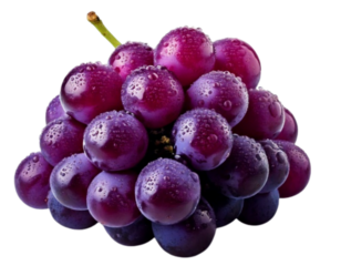  Fresh Bunch of Purple Grapes with Natural Glossy Skin – Hyper Realistic Transparent PNG for Premium Stock and Product Design