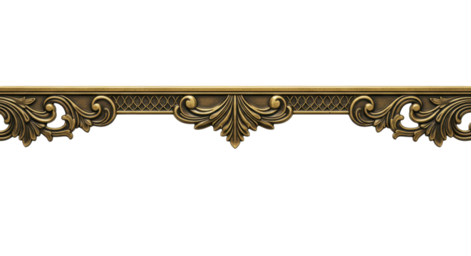Antique Ornamental Border: A beautifully crafted, intricate, and detailed antique ornamental border. It can be used for design elements.