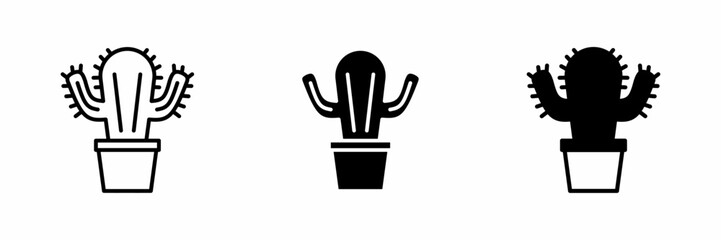 Vector illustration of a black cactus	