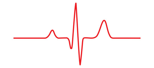 Heartbeat line icon with transparent background, depicting an electrocardiogram waveform, pulse rhythm, and medical vital signs for health monitoring, vector illustration	