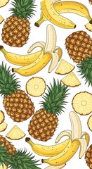 Tropical Fruits Pattern Design.