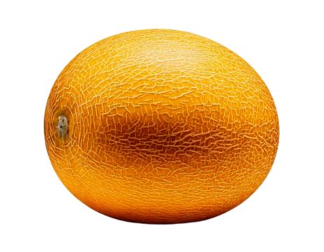 Whole Ripe Melon with Smooth Yellow Skin and Natural Texture – Hyper Realistic Transparent PNG for Premium Product and Stock Design