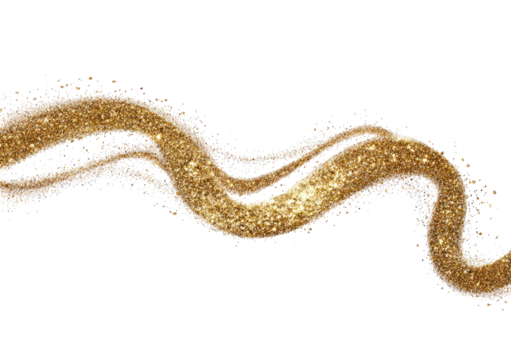 Gold glitter wavy ribbon design